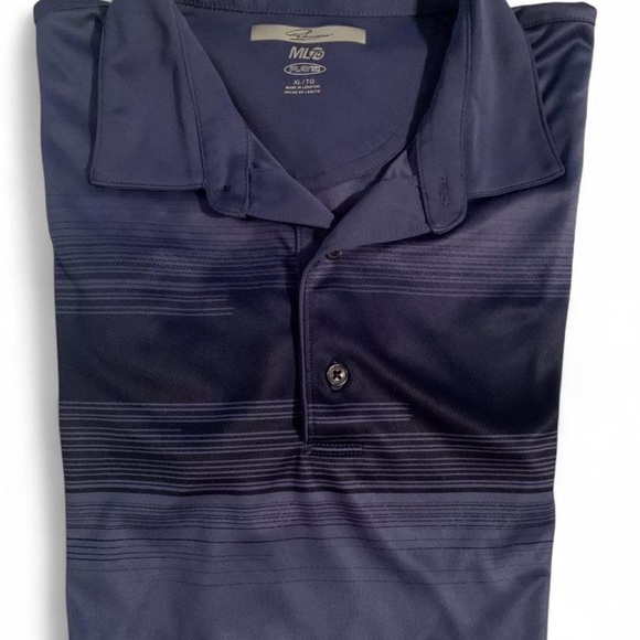 Greg Norman  Collection  XL  navy golf Polo with Stripes - Picture 1 of 6